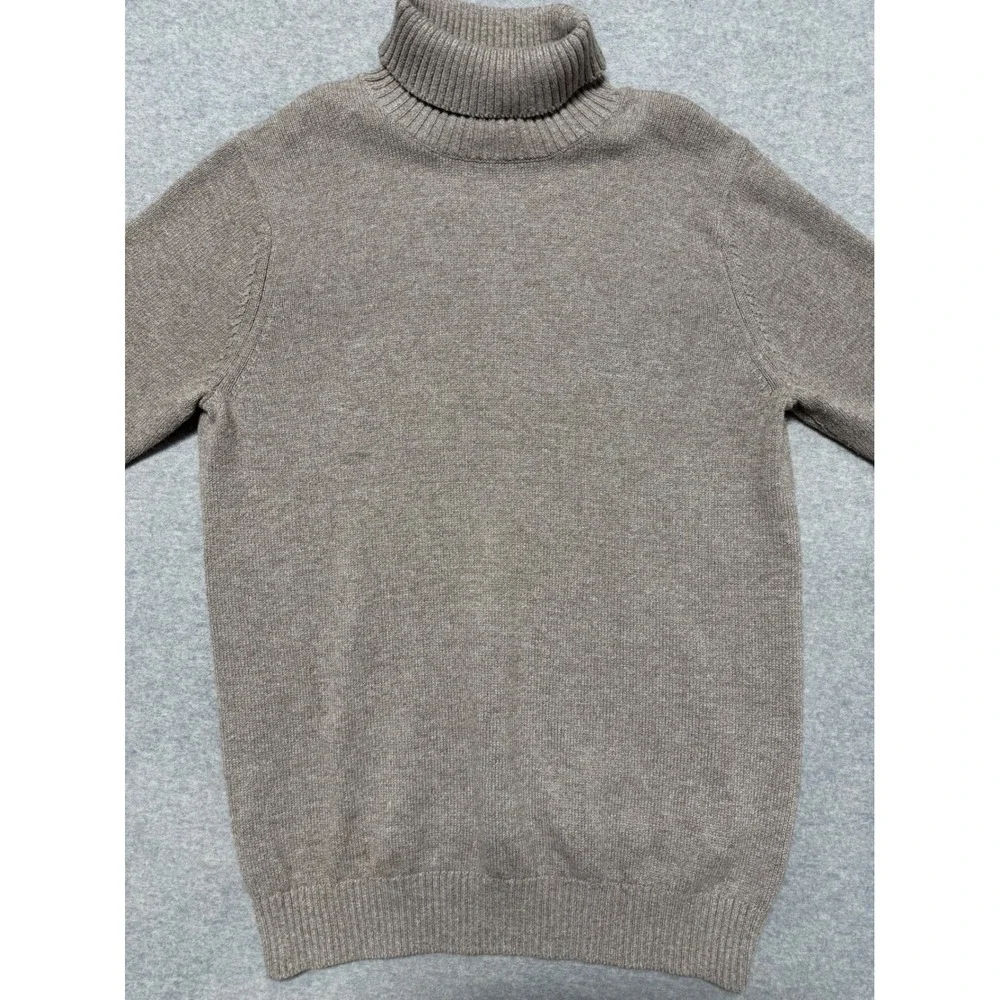 Old Navy‎ Mens Turtleneck Sweater Large Tall Brown Heathered Cotton Blend Knit